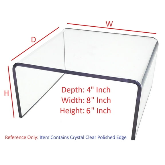 T'z Tagz 4x8x6 Inch Crystal Clear Acrylic Riser Display Stand New 2 Pack