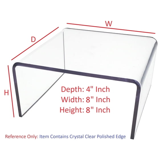 T'z Tagz 4x8x8 Inch Crystal Clear Acrylic Riser Display Stand New 2 Pack