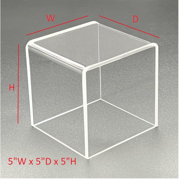 T'z Tagz 5 Inch Clear Acrylic Display Stand 5-Sided Box, Bin or Dust Cover