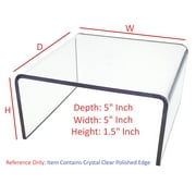 T'z Tagz 5x5x1.5 Inch Crystal Clear Acrylic Riser Display Stand New 2 Pack