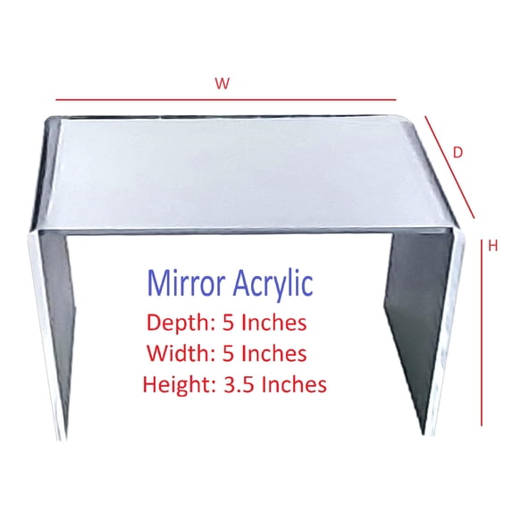 T'z Tagz 5x5x3.5 Inch Mirror Acrylic Riser Display Stands New 2 Pack