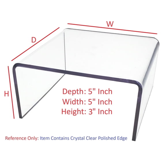 T'z Tagz 5x5x3 Inch Crystal Clear Acrylic Riser Display Stand New 2 Pack