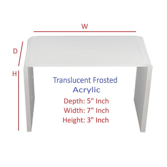 T'z Tagz 5x7x3 Inch Frosted White Acrylic Riser Display Stands New 2 Pack