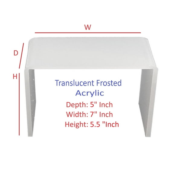 T'z Tagz 5x7x5.5 Inch Frosted White Acrylic Riser Display Stands New 2 Pack