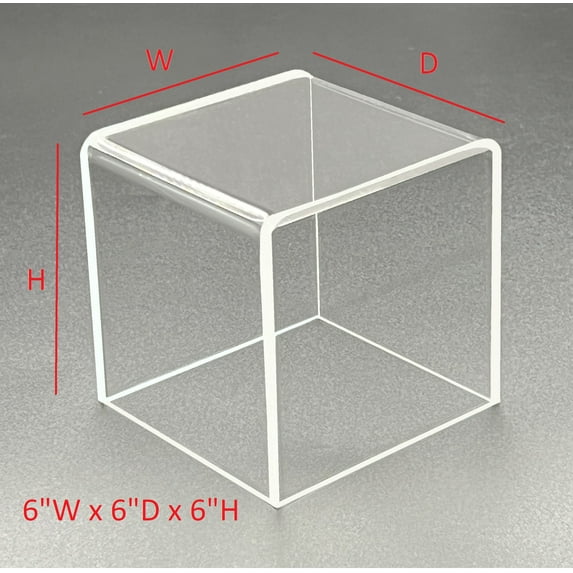 T'z Tagz 6 Inch Clear Acrylic Display Stand 5-Sided Box, Bin or Dust Cover