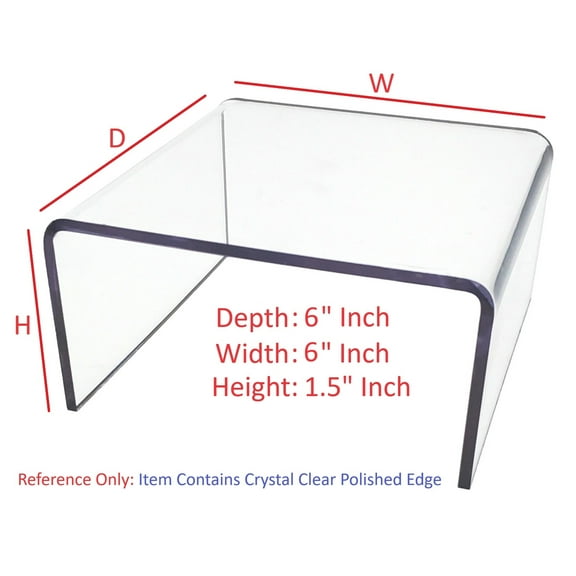 T'z Tagz 6x6x1.5 Inch Crystal Clear Acrylic Riser Display Stand New 2 Pack