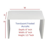 T'z Tagz 6x6x1.5 Inch Frosted White Acrylic Riser Display Stands New 2 Pack
