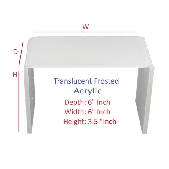 T'z Tagz 6x6x3.5 Inch Frosted White Acrylic Riser Display Stands New 2 Pack