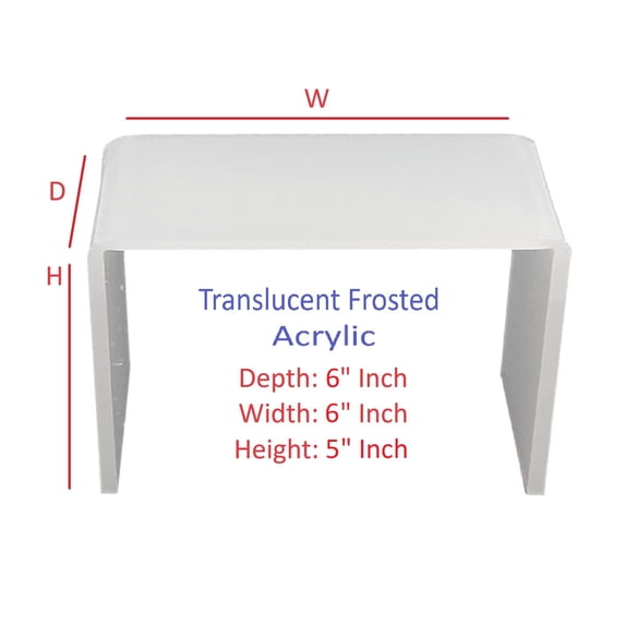 T'z Tagz 6x6x5 Inch Frosted White Acrylic Riser Display Stands New 2 Pack