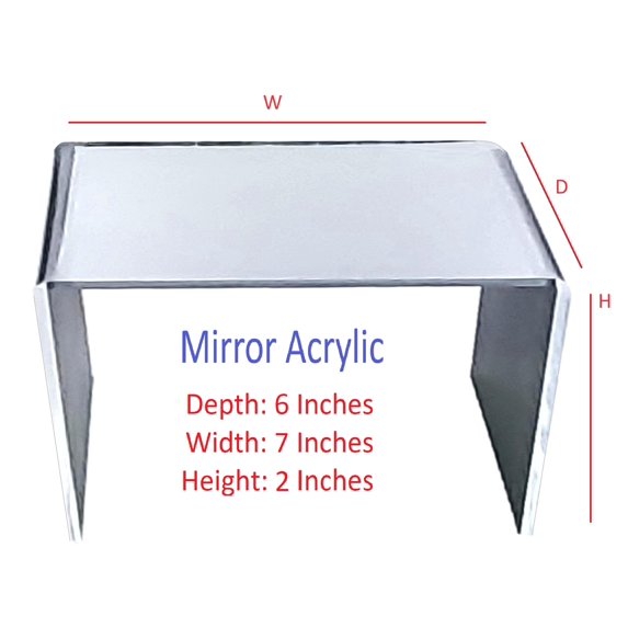 T'z Tagz 6x7x2 Inch Mirror Acrylic Riser Display Stands New 2 Pack