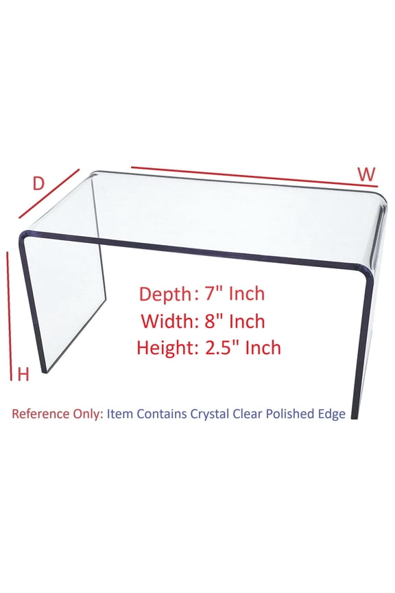 7x8x2.5 Inch Crystal Clear Acrylic Riser Display Stand New 2 Pack