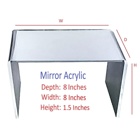 T'z Tagz 8x8x1.5 Inch Mirror Acrylic Riser Display Stands New 2 Pack