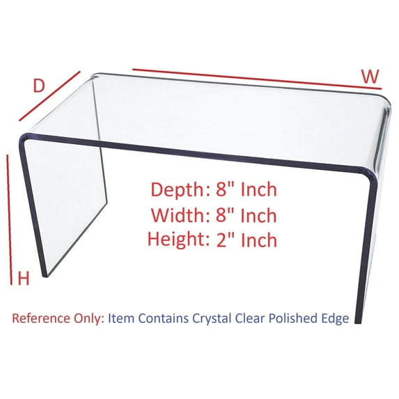 T'z Tagz 8x8x2 Inch Crystal Clear Acrylic Riser Display Stand New 2 Pack