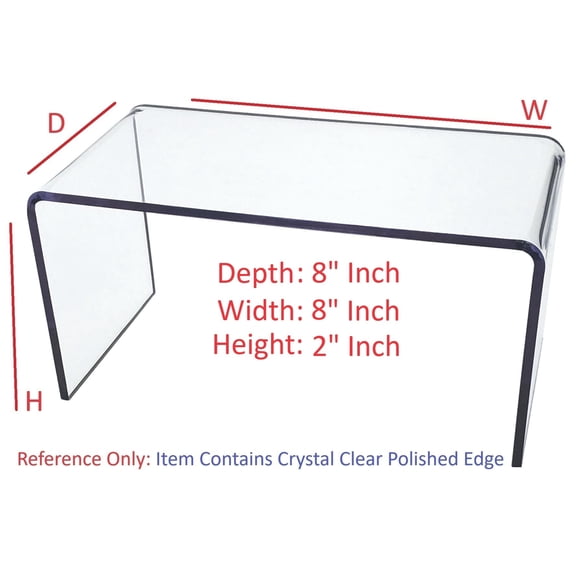T'z Tagz 8x8x2 Inch Crystal Clear Acrylic Riser Display Stand New 2 Pack