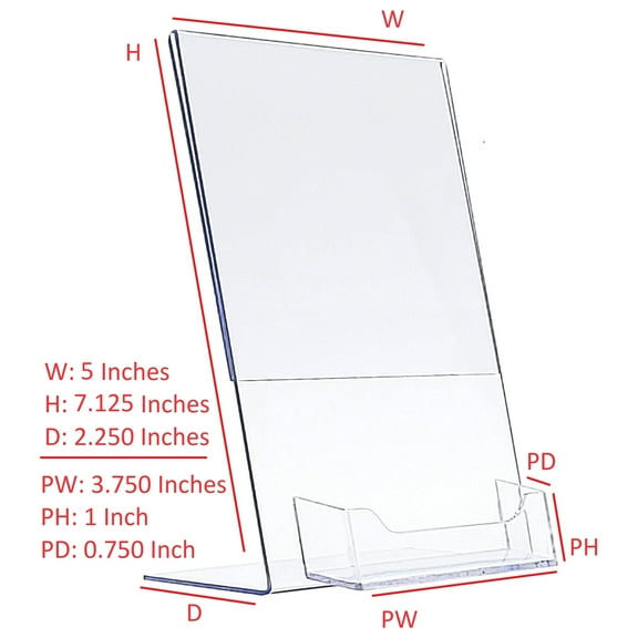 T'z Tagz Brand New Clear 5x7 Sign Holder Display Stand with Business Card 2 PK