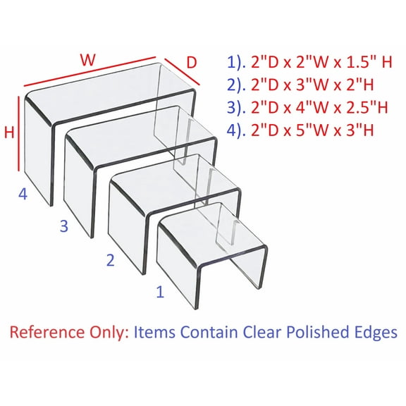 T'z Tagz Clear Acrylic Riser Showcase Display Stand 2-Inch-Depth Set