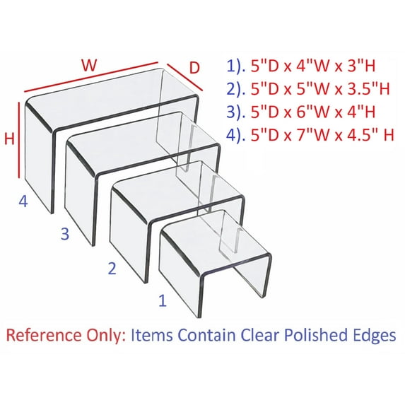 T'z Tagz Clear Acrylic Riser Showcase Display Stand 5-Inch-Deep Set