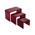 thumbnail image 1 of T'z Tagz New 2 Inch Deep 3 Piece Dark Red Acrylic Riser Display Stand Set 5, 1 of 6