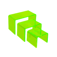 thumbnail image 1 of T'z Tagz New 2 Inch Deep 3 Piece Neon Green Acrylic Riser Display Stand Set 3, 1 of 7