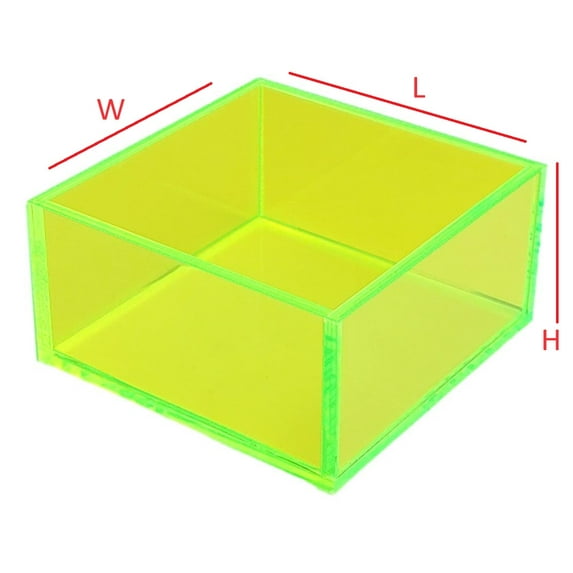 T'z Tagz New 2x2x1.5 Neon Green Acrylic Display Tray Riser Cube Pedestal Stand
