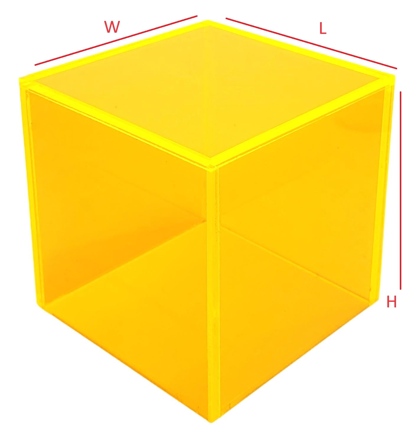 T'z Tagz New 2x2x2 Neon Yellow Acrylic Display Riser Box Cube Pedestal ...