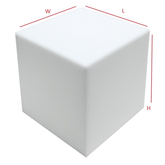 T'z Tagz New 2x2x2 White Acrylic Display Riser Box Cube Pedestal Stand