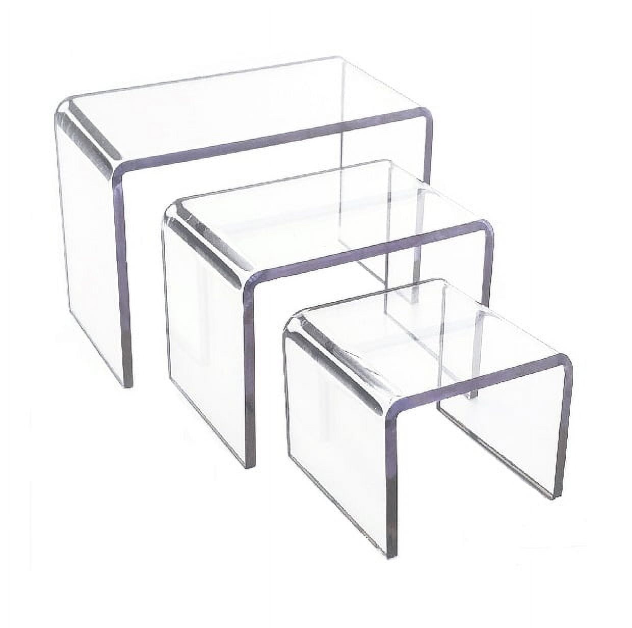T'z Tagz New 3 Piece Crystal-Clear Acrylic Showcase Riser Display Stand ...