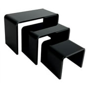 T'z Tagz New 3 Piece Solid Black Acrylic Showcase Riser Display Stand Set 1