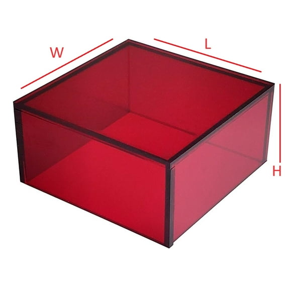 T'z Tagz New 3x3x1.5 Dark Red Acrylic Display Riser Box Cube Pedestal Stand