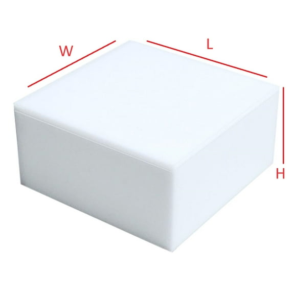 T'z Tagz New 3x3x1.5 White Acrylic Display Riser Box Cube Pedestal Stand