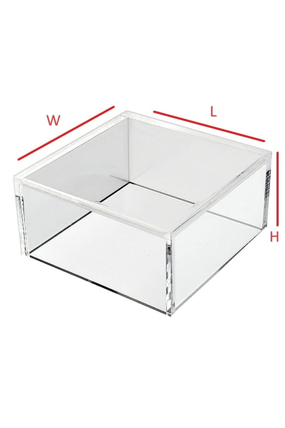 T'z Tagz New 3x3x2 Clear Acrylic Display Riser Box Cube Pedestal Stand