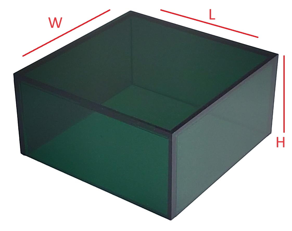 T'z Tagz New 3x3x2 Dark Green Acrylic Display Riser Box Cube Pedestal ...