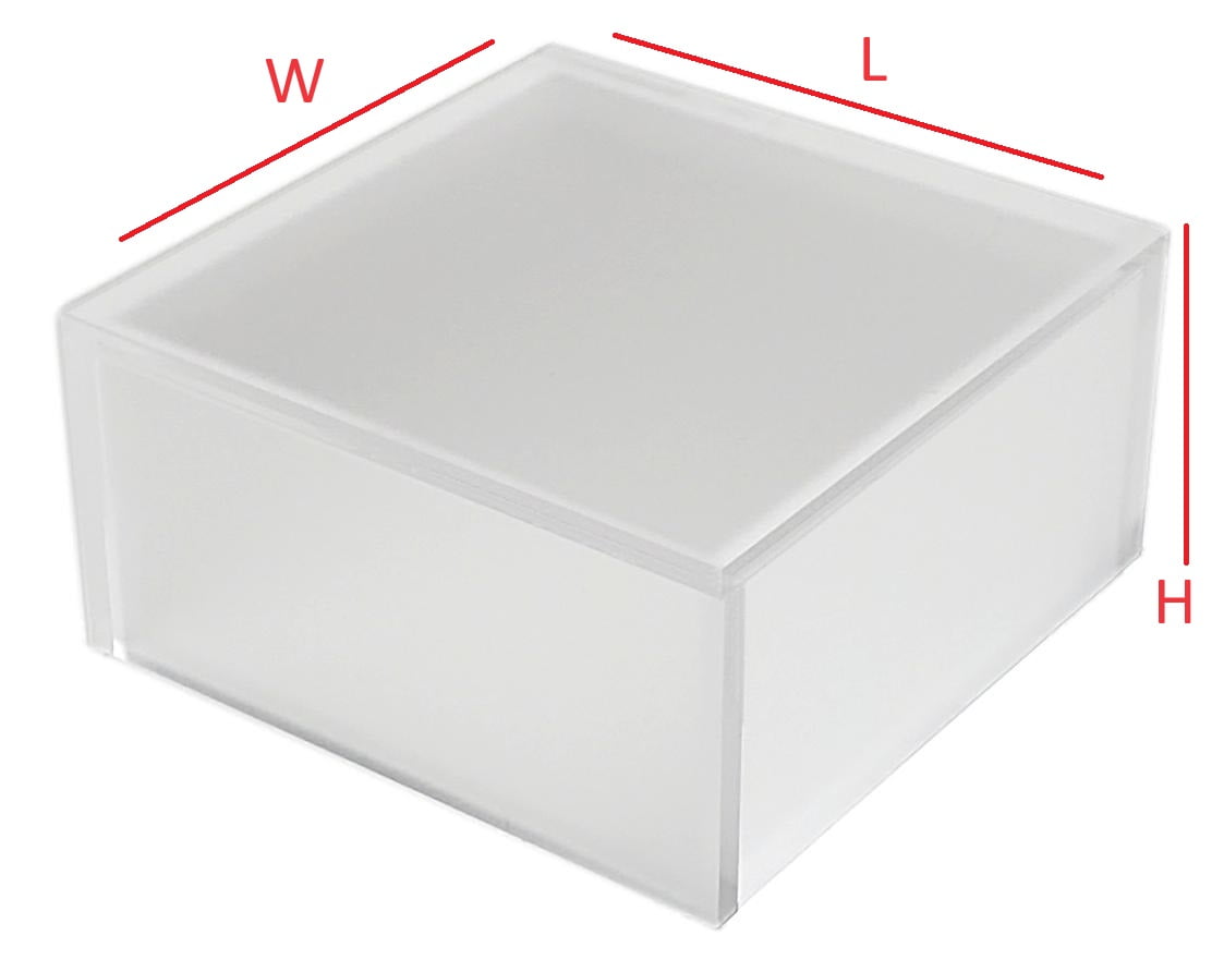 T'z Tagz New 3x3x2 Frosted White Acrylic Display Riser Box Cube ...