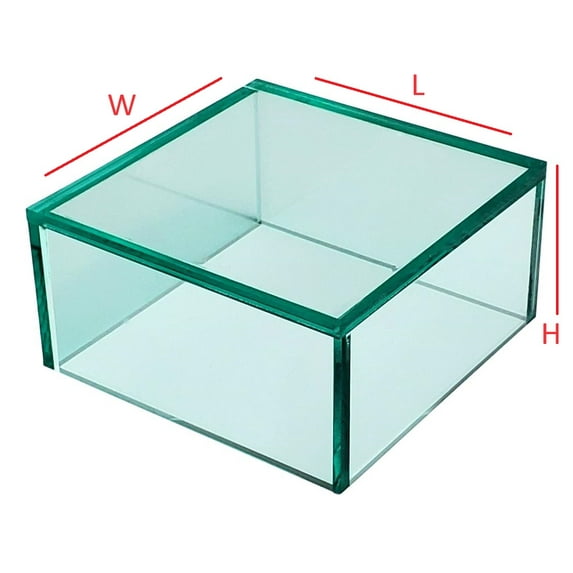 T'z Tagz New 3x3x2 Glass Green Acrylic Display Riser Box Cube Pedestal Stand