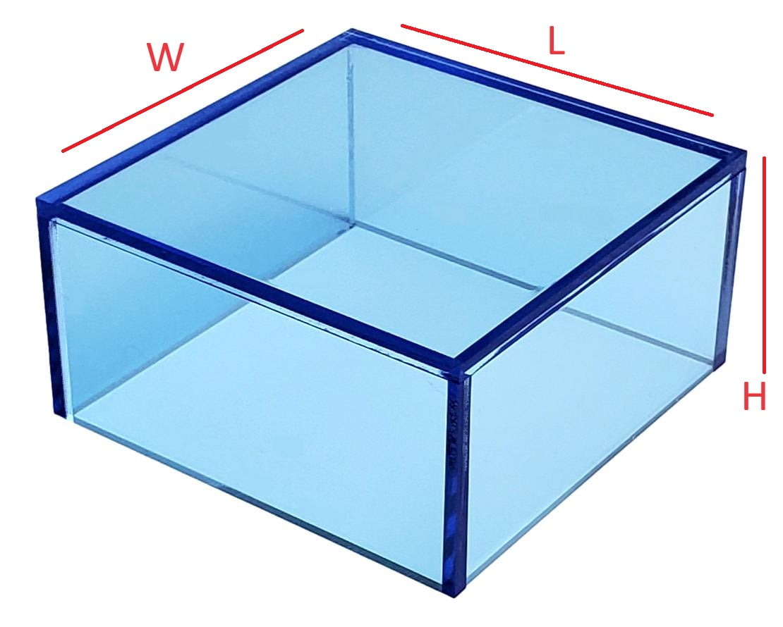 T'z Tagz New 3x3x2 Neon Blue Acrylic Display Riser Box Cube Pedestal ...