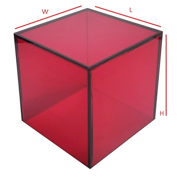 T'z Tagz New 3x3x3 Dark Red Acrylic Display Riser Box Cube Pedestal Stand