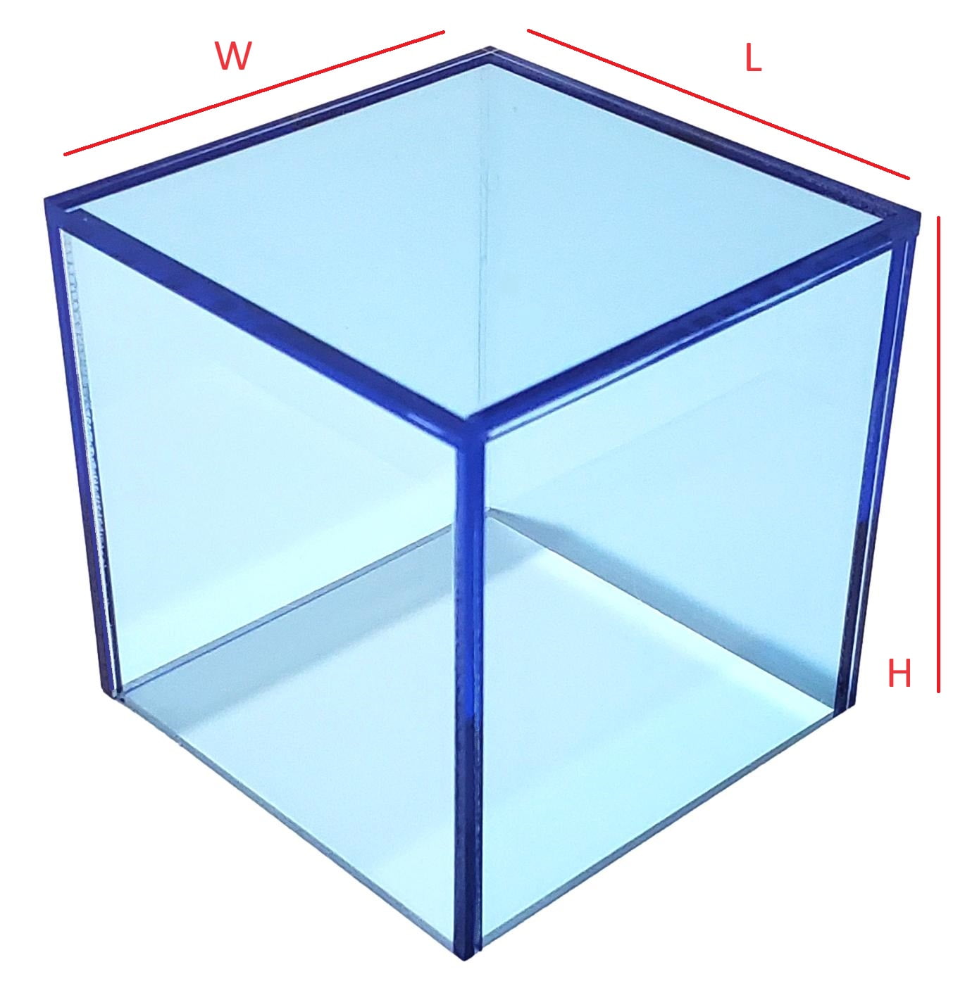Neon Blue Acrylic Display Cube - 6x6x6 Inch Decorative Showcase Box For Retail & Collections