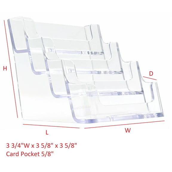 T'z Tagz New Clear 4 Pocket Business Card Holder Tabletop Display Stand 2 Pack