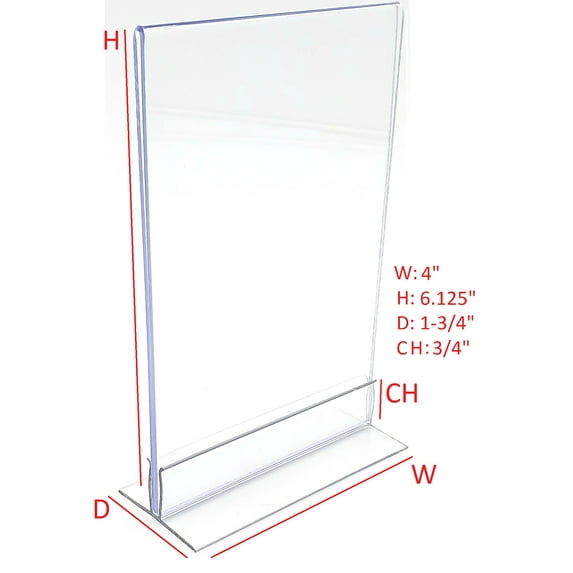 T'z Tagz New Clear 4x6 Double Sided Sign Holder Picture Frame Display Stand 3Pk