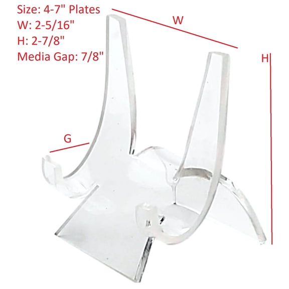 T'z Tagz New Clear Acrylic Display Easel Plate Stands for 4-7" Collectibles 3 Pk