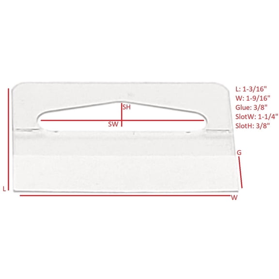 T'z Tagz New Slatwall Pegboard Gridwall Hook Slot Hang Tabs Clear Pack of 100