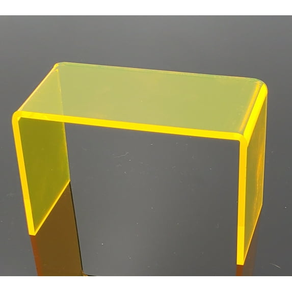 T'z Tagz Rare Single Unit 10x3x3 Small Acrylic Riser Display Holder Neon Yellow