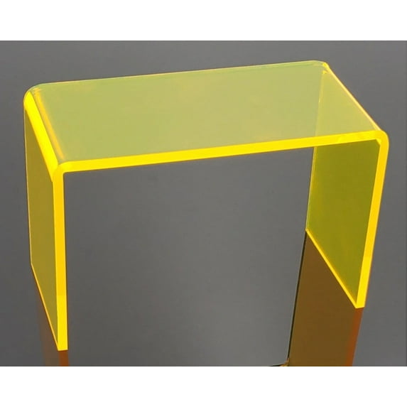 T'z Tagz Rare Single Unit 8x3x5.5 Small Acrylic Riser Display Holder Neon Yellow