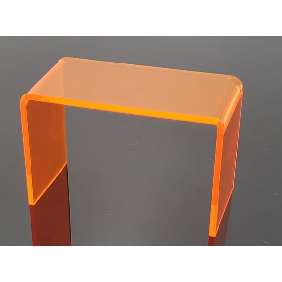 T'z Tagz Rare Single Unit 9x3x6 Small Acrylic Riser Display Holder Neon Orange