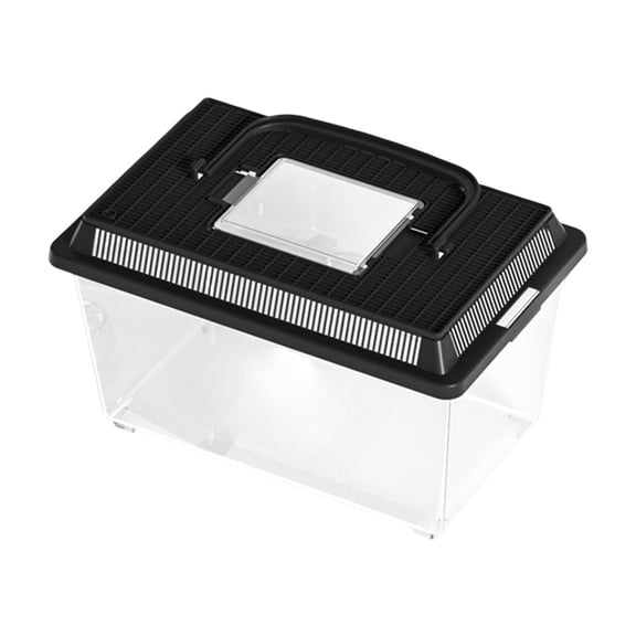 UP T0 50% OFF! Portable Reptile Feeding Tank with Handle, Ventilated Faunarium for Geckos Crickets & Small Reptiles, Easy Clean Observation Habitat for Transport & Feeding