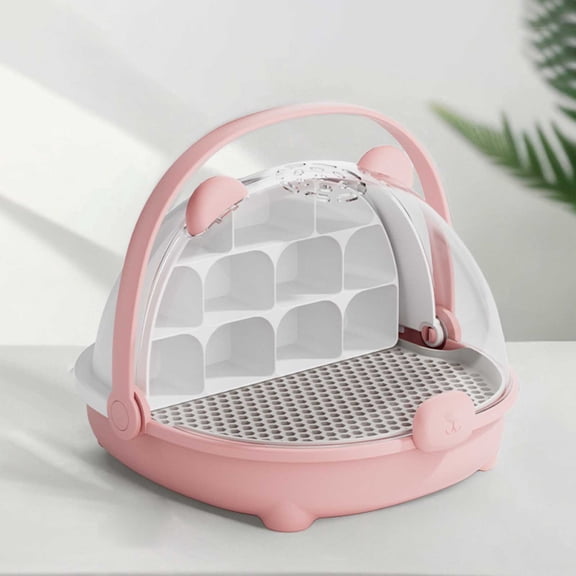 UP T0 50% OFF! Portable Transparent Silkworm & Small Animal Breeding Barn, Reptile Habitat Tank with Handle & Air Vents, Durable PP Observation Cage for Insect Reptile Growth & Care