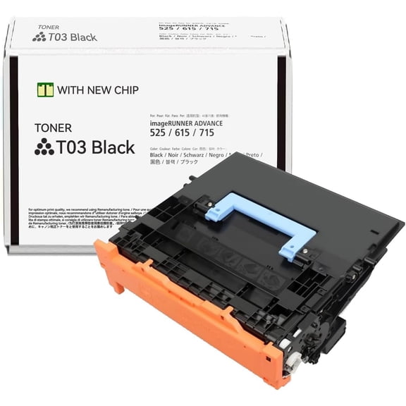T03 Black Toner Cartridge 2725C001AA (with New Chip) Compatible for Canon ImageRunner Advance 525iF 525iFZ 615iF 615iFZ 715iF 715iFZ DX 527iF 527iFZ 617iF 617iFZ 717iF 717iFZ Printer Toner