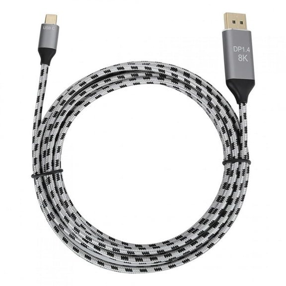 T04043 High Definition Video Cable Type C to DP 8K 1.4 Woven Wire 9.8ft Long Length