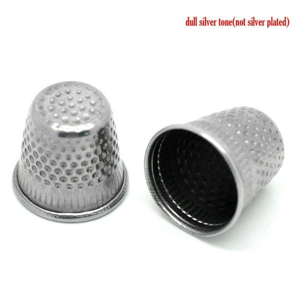 T046A - 30pcs Silver Tone Sewing Thimbles - 19x18mm
