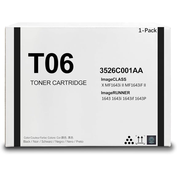 T06 Black Toner Cartridge Replacement for Canon ImageRUNNER 1643 1643i 1643if 1643P ImageCLASS X MF1643i II MF1643iF II Printers(1Pack)